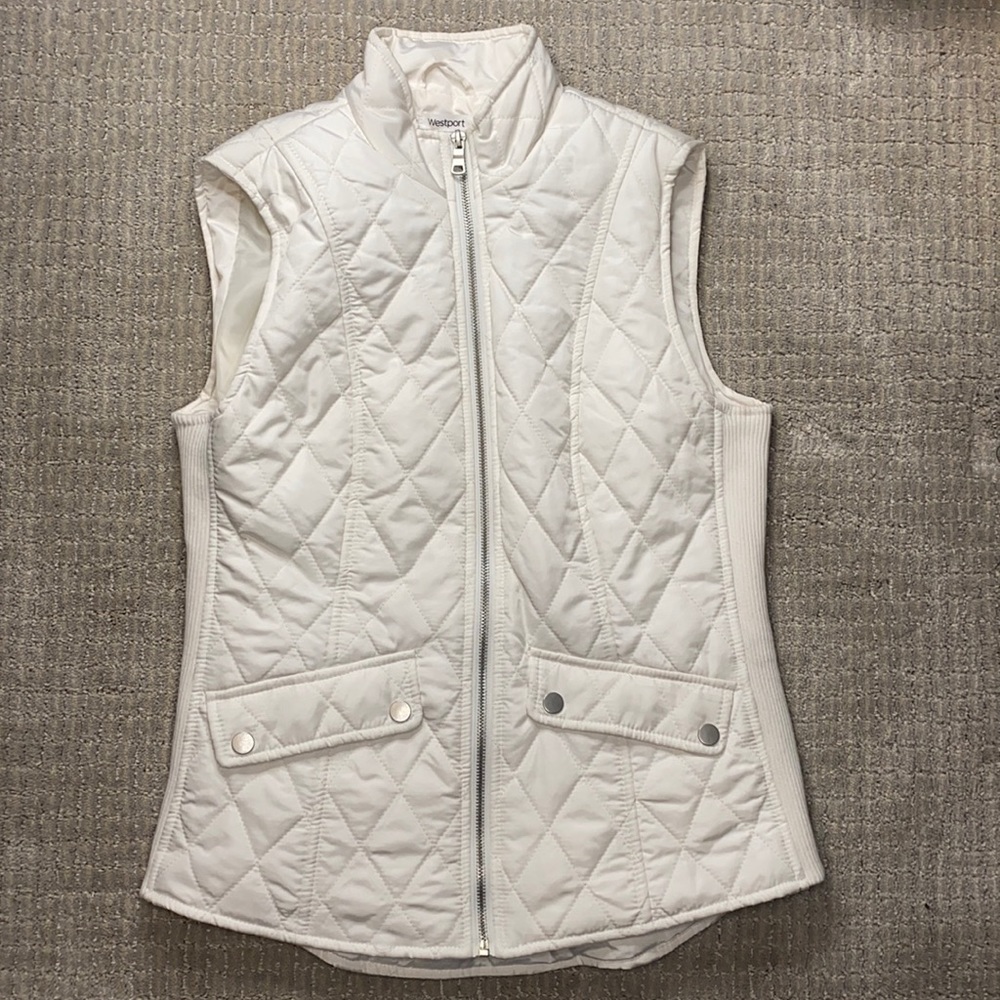 Westport | Women’s White Quilted Vest | Small